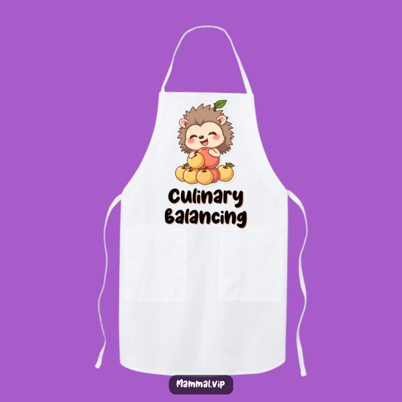 Funny Hedgehog Apple Apron: Grinning Chef, Perfect Funny Gift