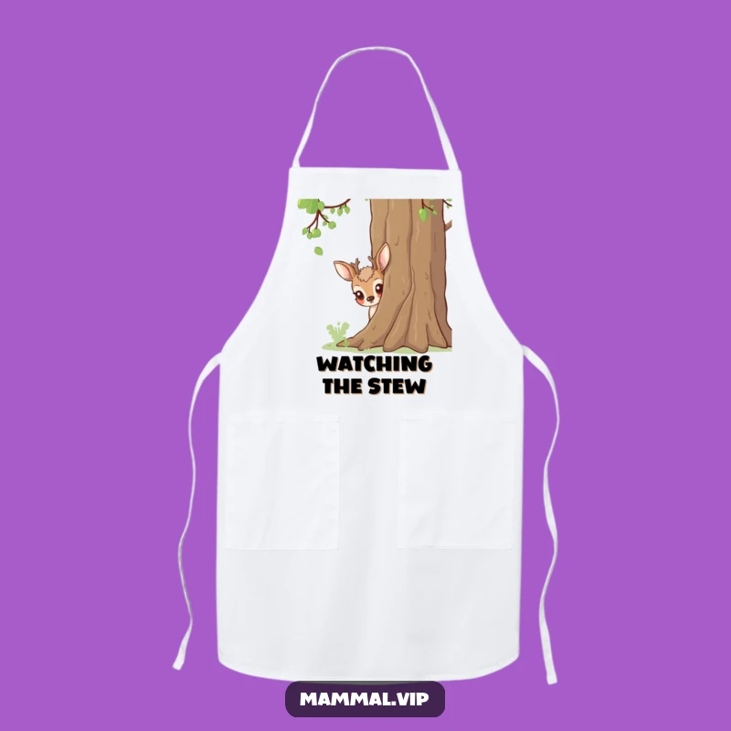 Funny Deer Peeking Apron: Cook With Nature's Whimsy, Great Gift