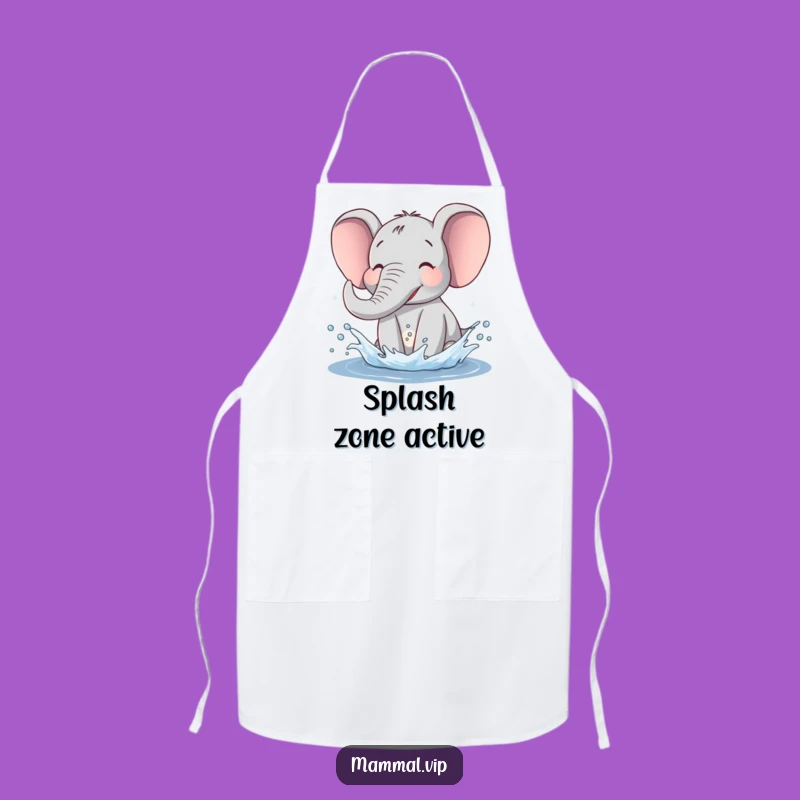 Funny Elephant Apron: Joyful Splashing Design, Kitchen Humor Gift for Cooks