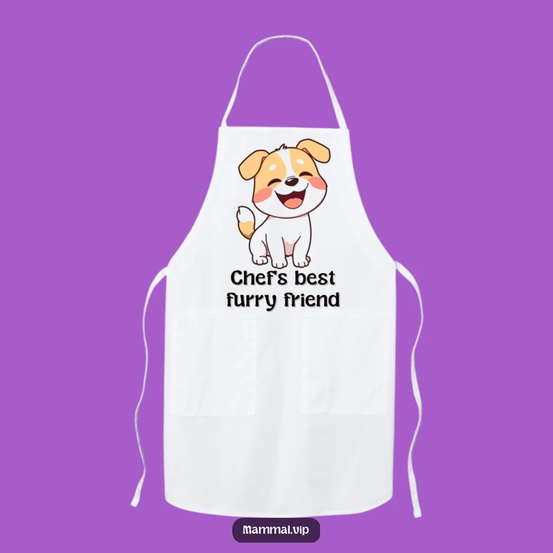 Funny Joyful Dog Apron - Playful Barking Chef's Kitchen Gear