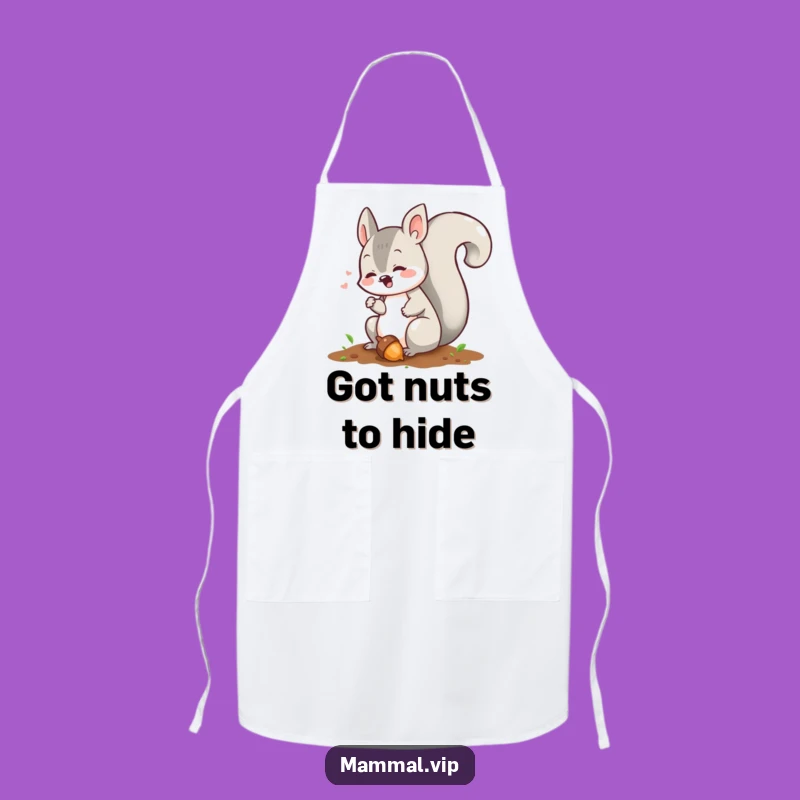 Funny Squirrel Chef Apron: Playful Acorn Burying Character Cooking Gift for Bakers
