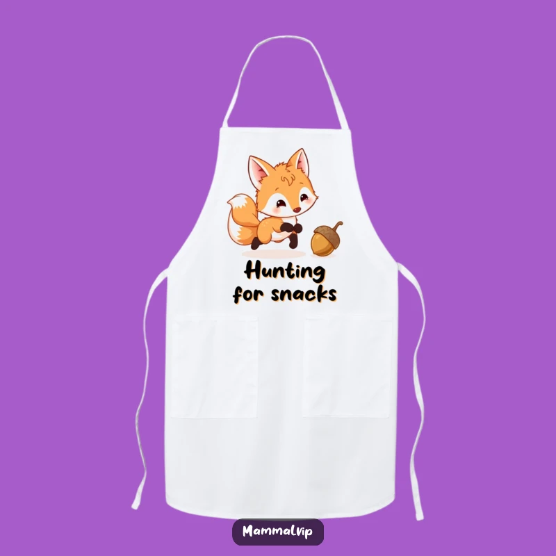 Funny Fox Cub Acorn Apron: Humorous Kitchen Gift for Playful Chefs