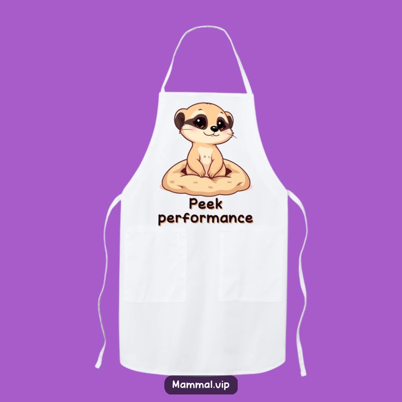 Funny Meerkat Burrow Apron - Kitchen Curiosity for Animal Lovers