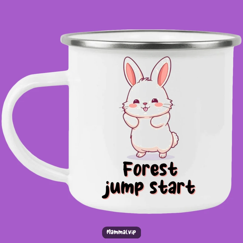 Funny Jumping Rabbit Camping Mug: Humorous Outdoor Gift for Active Folks