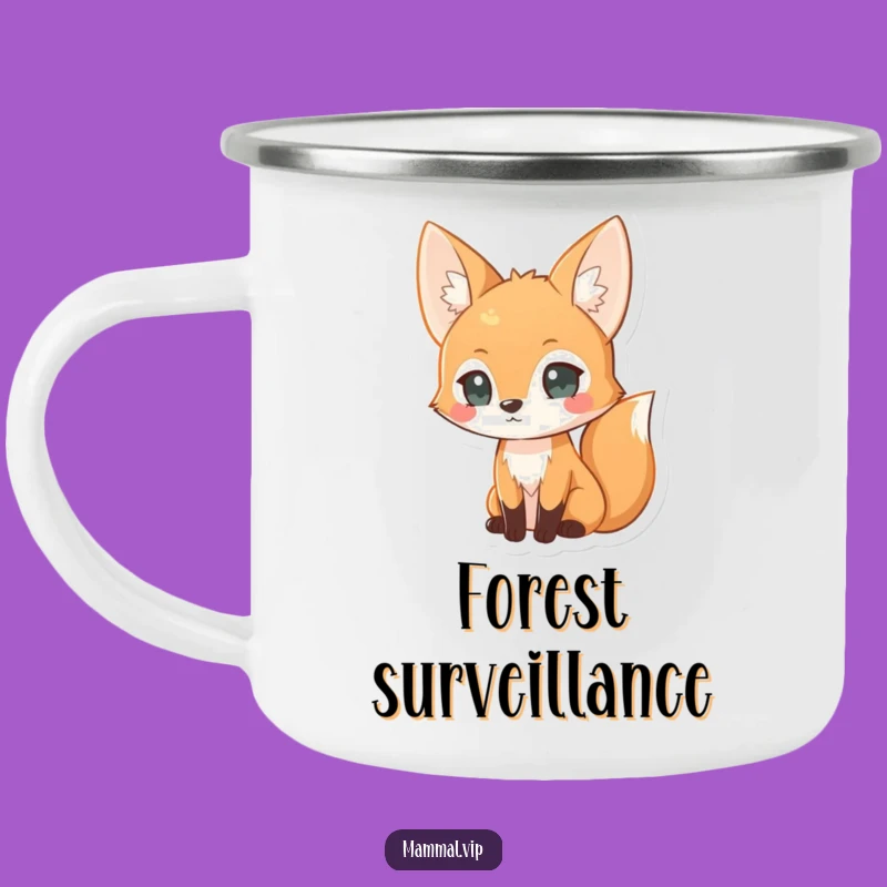 Funny Curious Fox Camping Mug - Clever Outdoor Cup Gift