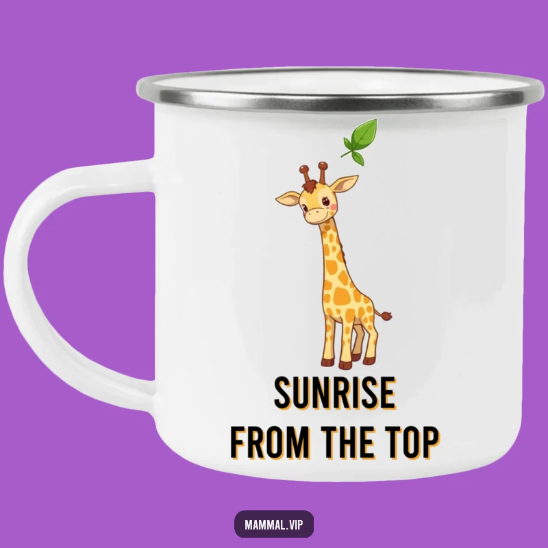 Funny Curious Giraffe Camping Mug - Reach for Adventure!