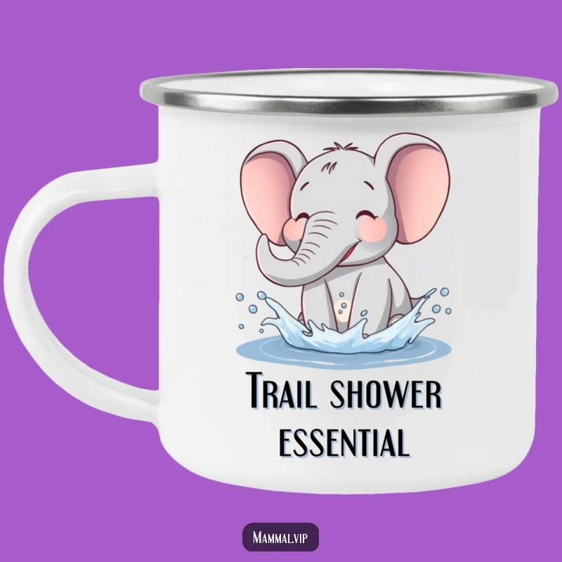 Funny Elephant Camping Mug: Durable Water Splash Design, Hilarious Outdoor Gift