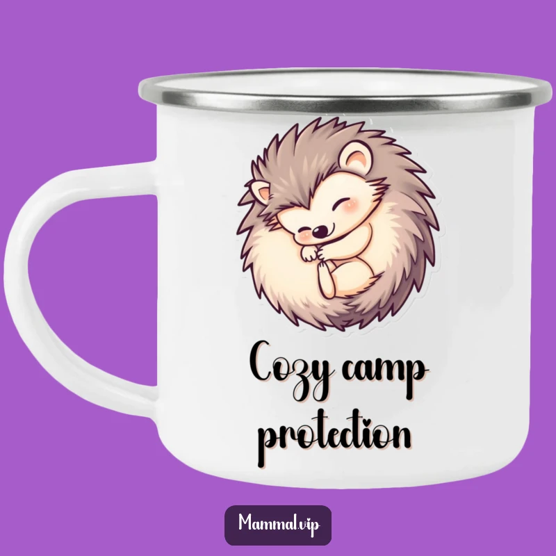 Funny Hedgehog Ball Camping Mug: Adventure with Comedic Coziness