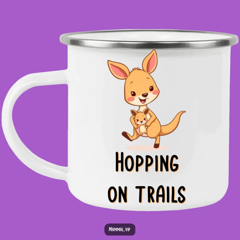 Funny Kangaroo Hopping Camping Mug - Adventure Fuelled by Joy!