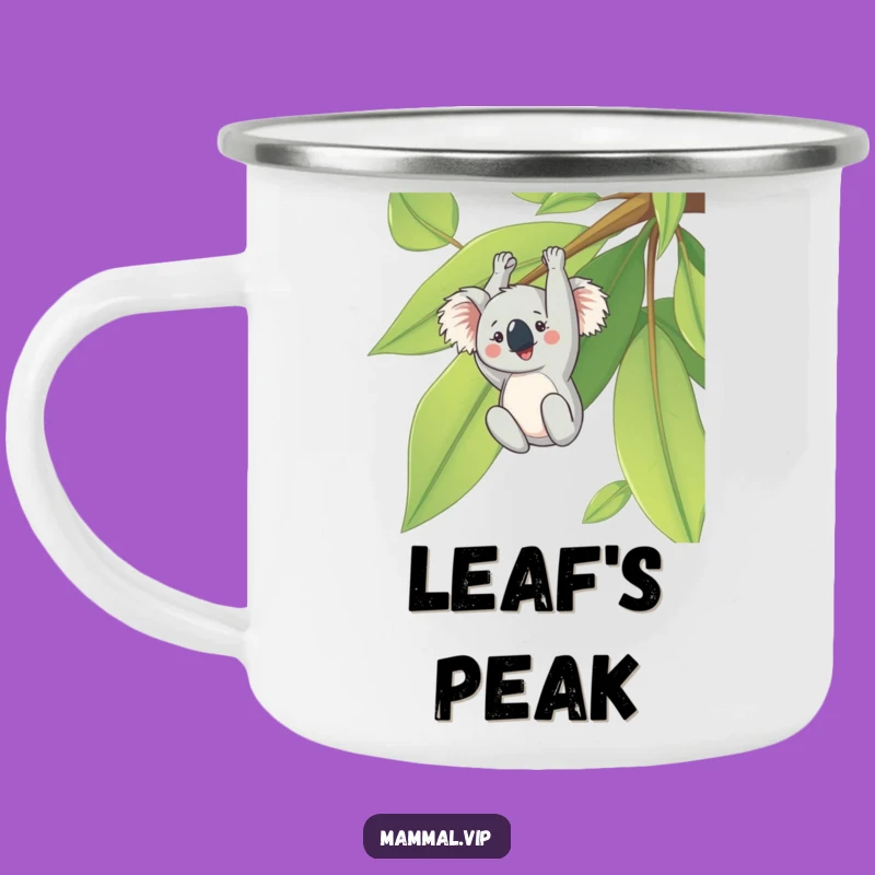 Funny Koala Eucalyptus Leaf Camping Mug - Outdoor Adventure Companion