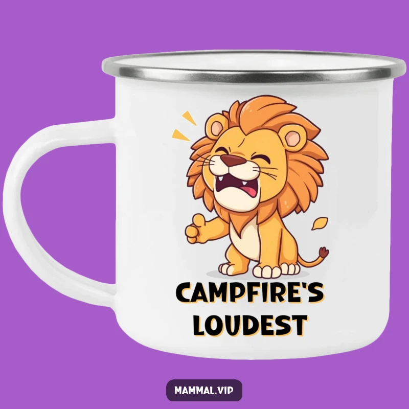 Funny Lion Roar Camping Mug: Durable Power, Hilarious Outdoor Gift