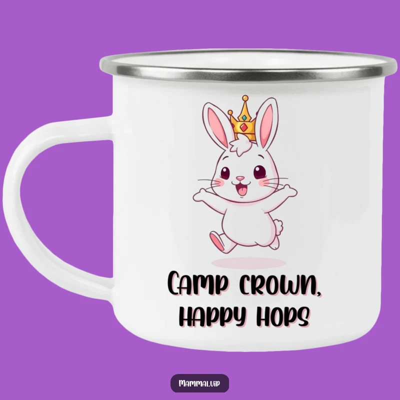 Funny Rabbit King Camping Mug: Royal Adventure Fuel for Enthusiasts
