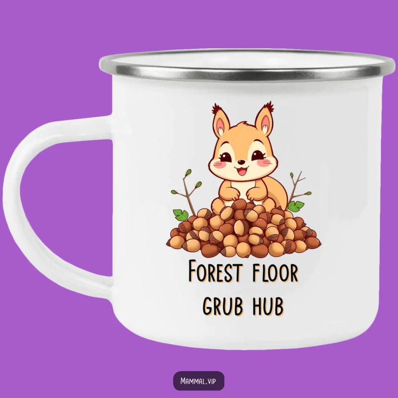 Funny Squirrel Acorn Camping Mug: Hilarious Enamel Mug, Perfect Funny Outdoor Gift