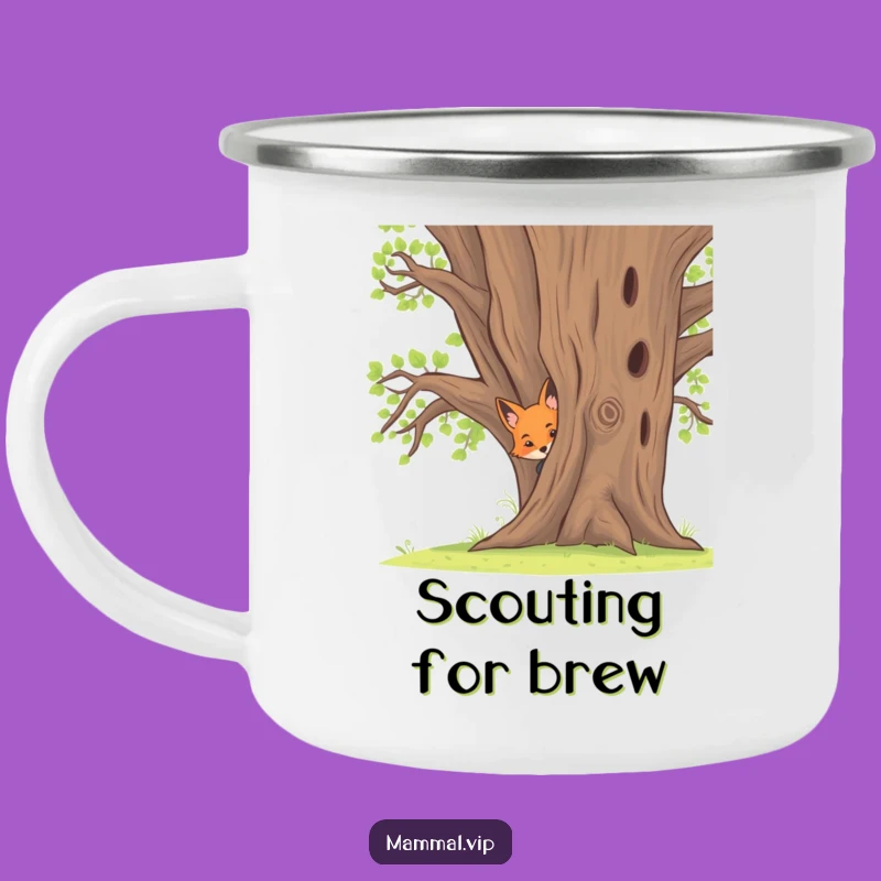 Funny Fox Kit Camping Mug: Curious Companion for Outdoor Adventures