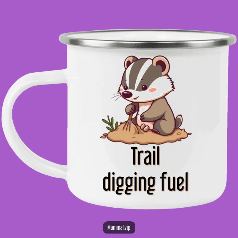 Funny Energetic Badger Camping Mug: Digging Outdoor Character, Hilarious Gift
