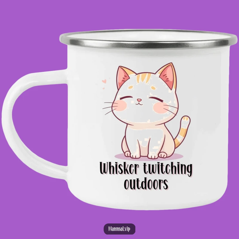 Funny Serene Cat Camping Mug - Peaceful Breeze Outdoor Drinkware
