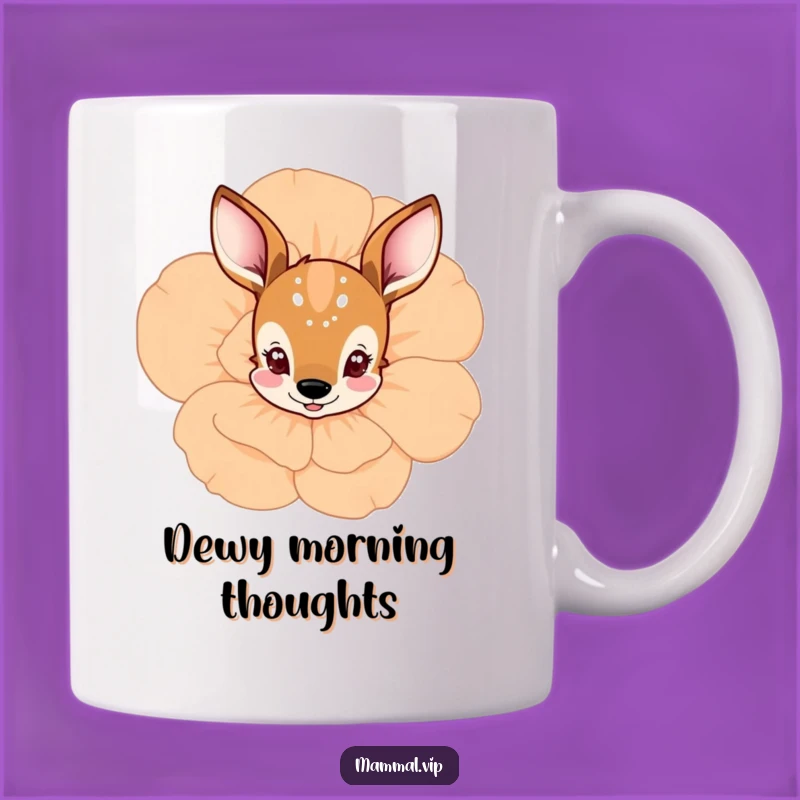 Funny Deer Flower Peek Mug: Curious and Cute Gift