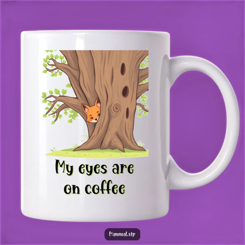 Funny Fox Kit Mug: Curious Peek Design, Perfect Novelty Gift