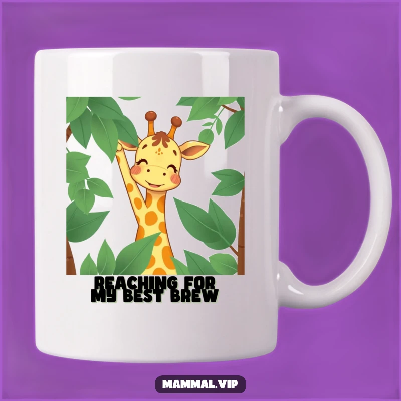 Funny Giraffe Mug: Joyful Reach Character Gift for Aspiring High Achievers
