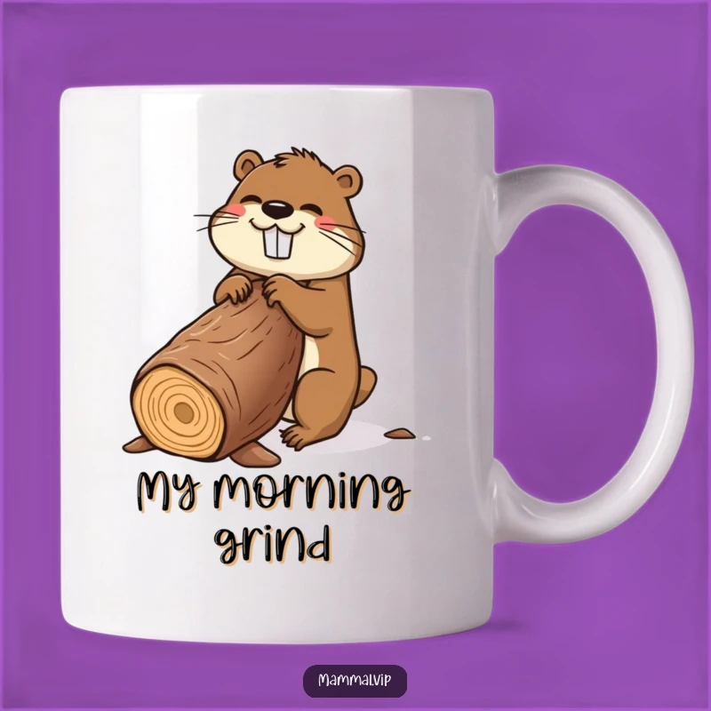 Funny Beaver Gnawing Log Mug: Unique Cartoon Animal Gift for Laugh Lovers