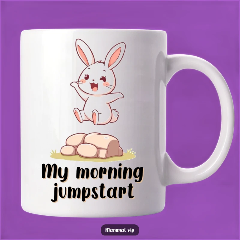 Funny Bouncing Rabbit Mug: Perfect Gift for Energetic Friends Who Love a Laugh