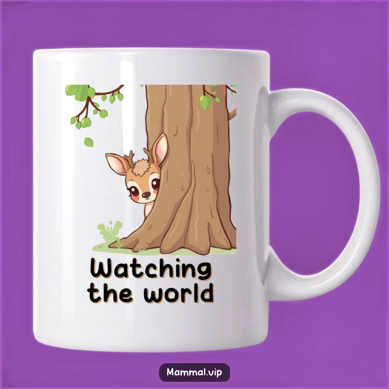 Funny Deer Peeking Mug: Curious Humor, Perfect Nature Lover Gift
