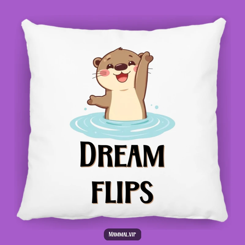 Funny Otter Flip Pillow: Cozy Aquatic Decor Gift