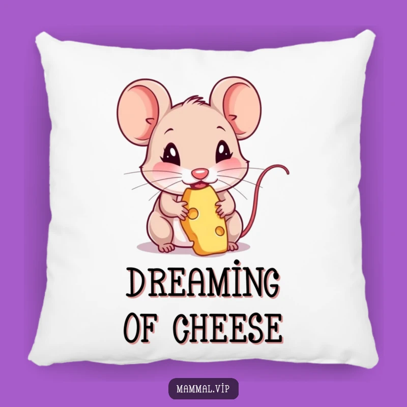 Funny Mouse Nibbling Cheese Pillow - Cozy Rodent Cushion Gift