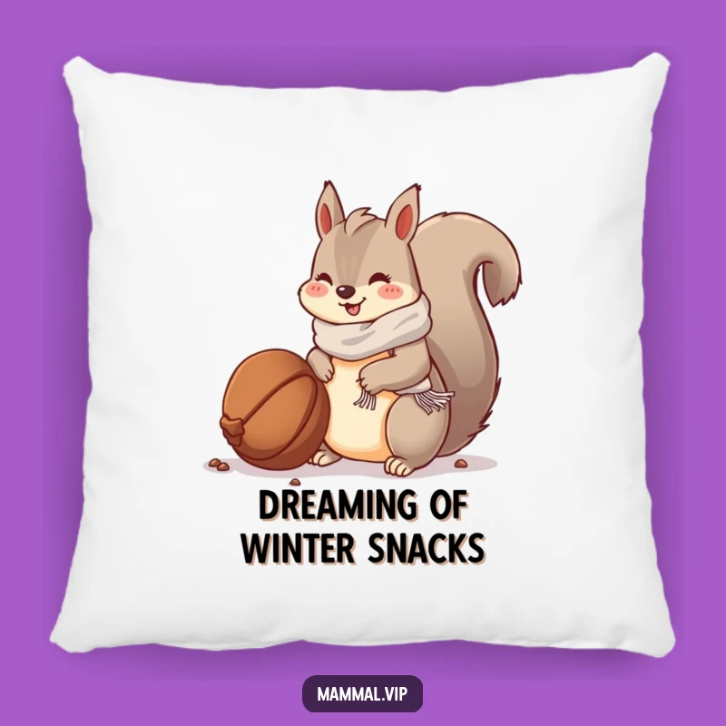 Funny Squirrel Scarf Pillow: Cozy Up with Winter's Adorable Preparations