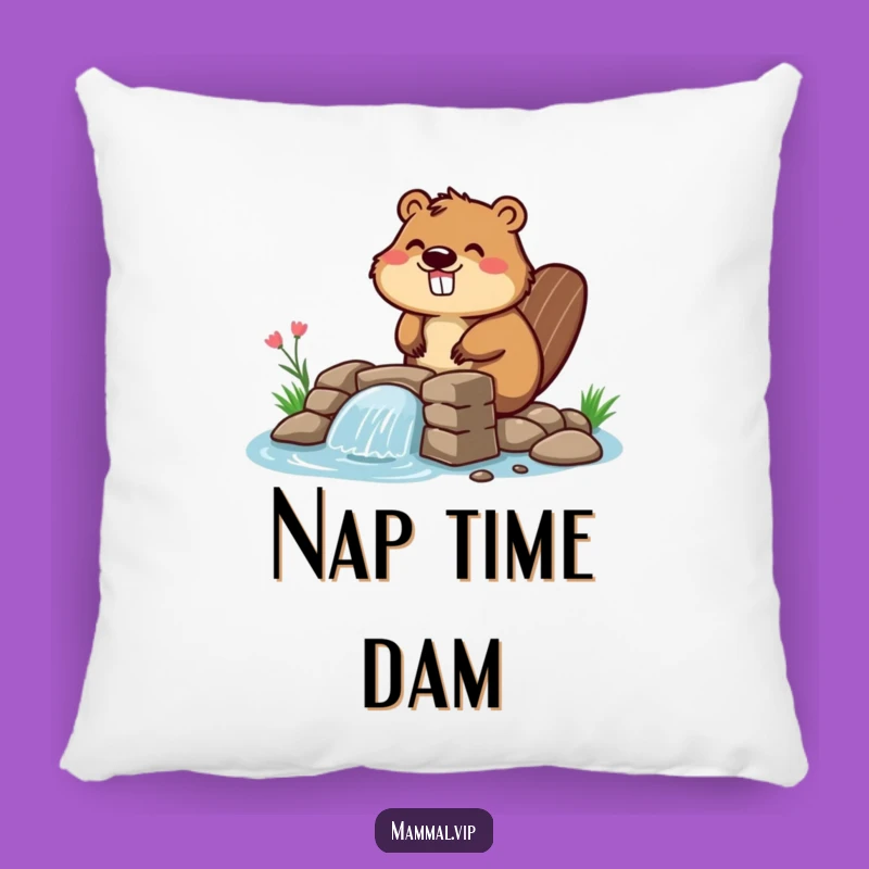 Funny Beaver Dam Builder Pillow - Cozy Comfort and Hilarious Gift!