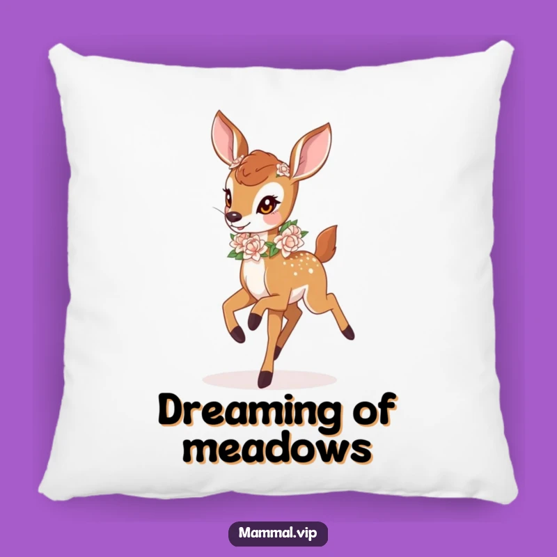 Funny Deer Fawn Prancing Pillow - Cozy Comfort with Woodland Whimsy Gift