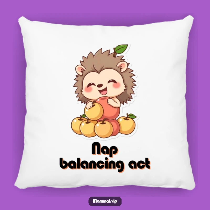 Funny Hedgehog Apple Pillow: Grinning Comfort, Cozy Funny Gift