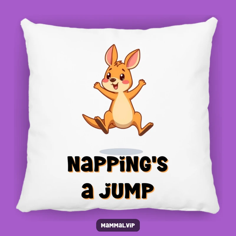 Funny Kangaroo Overshooting Jump Pillow - Comfy & Comical Decor
