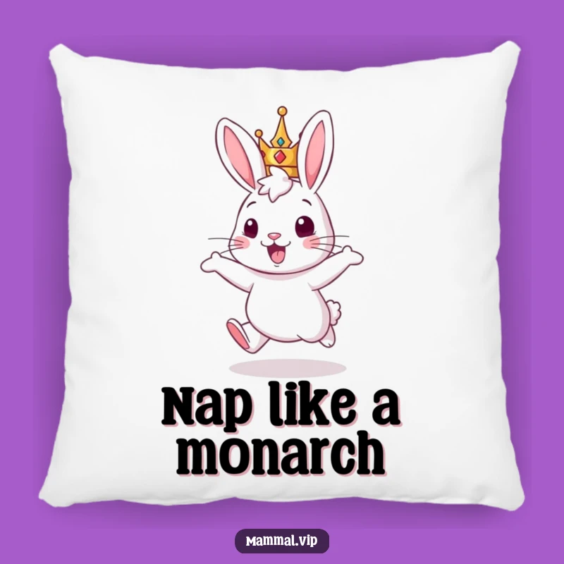 Funny Rabbit King Pillow: Cozy Up with Royal Enthusiasm