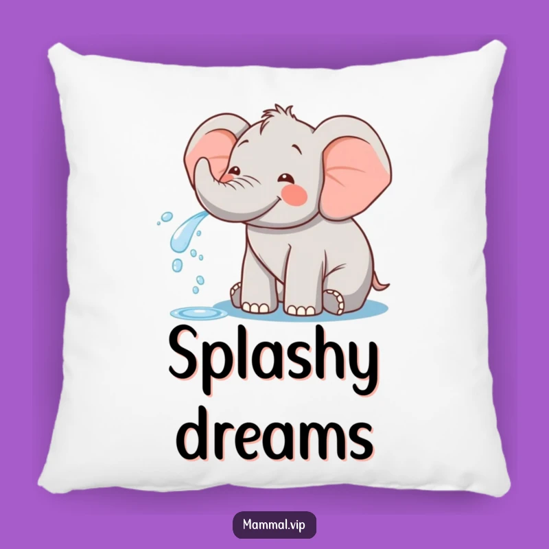Funny Happy Elephant Pillow - Cozy Splash Comfort!