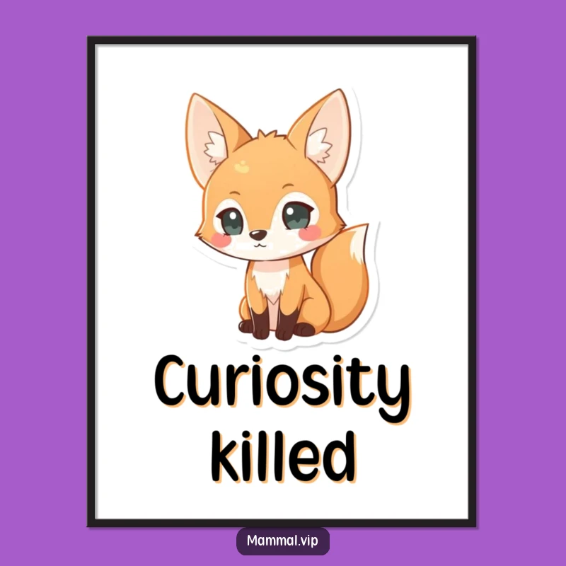 Funny Curious Fox Digital Art Print - Clever Fox Downloadable Art