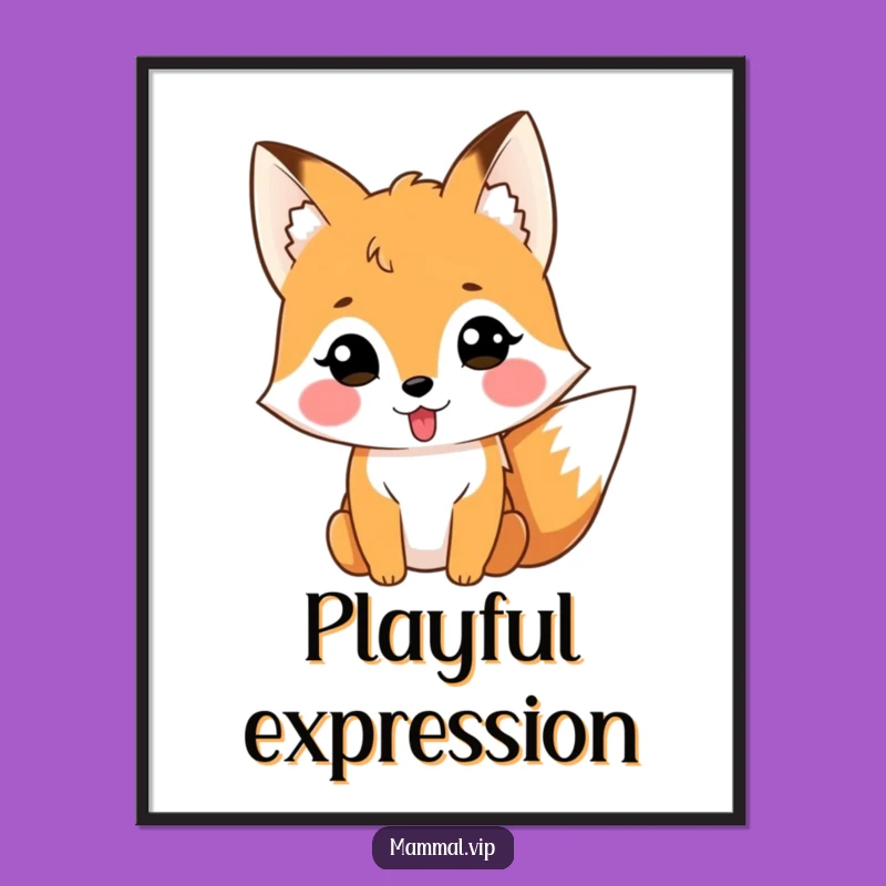 Funny Fox Tongue Digital Art: Instant Playful Vibes, Unique Gift