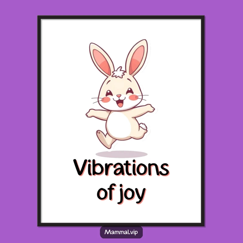 Funny Rabbit Hop Digital Art: Instant Joyful Vibes, Unique Gift