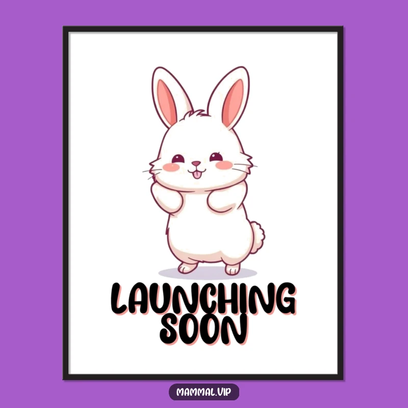 Funny Jumping Rabbit Digital Art: Humorous Downloadable Gift for Energetic Decor