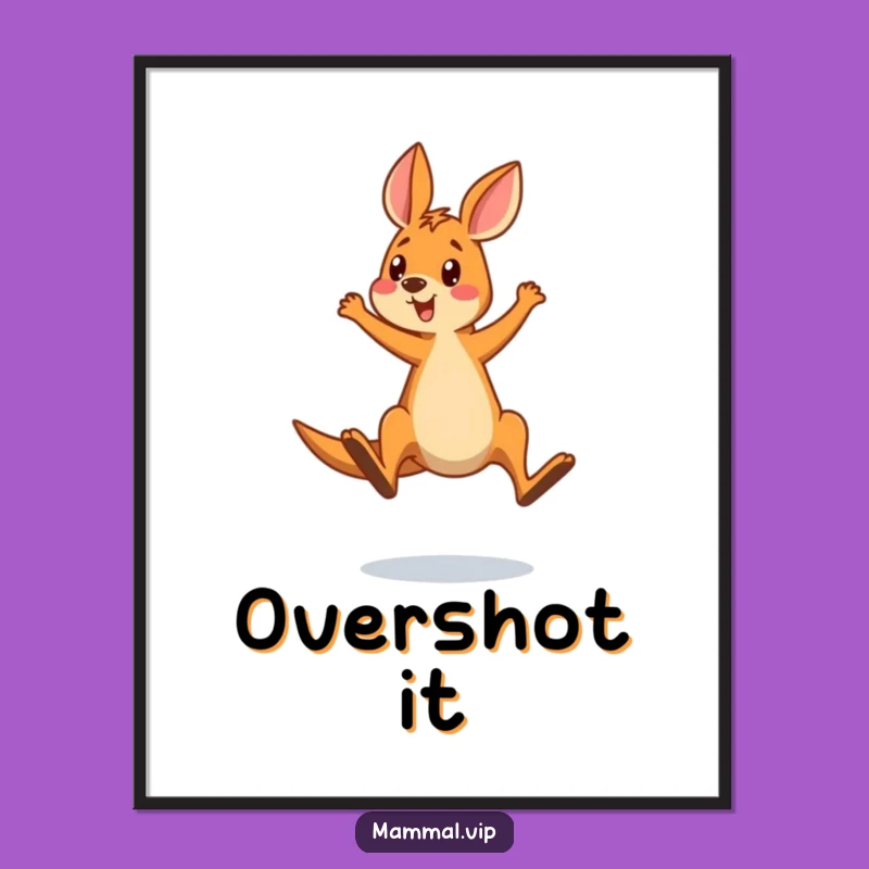 Funny Kangaroo Overshooting Jump Digital Art - Instant Animal Humor