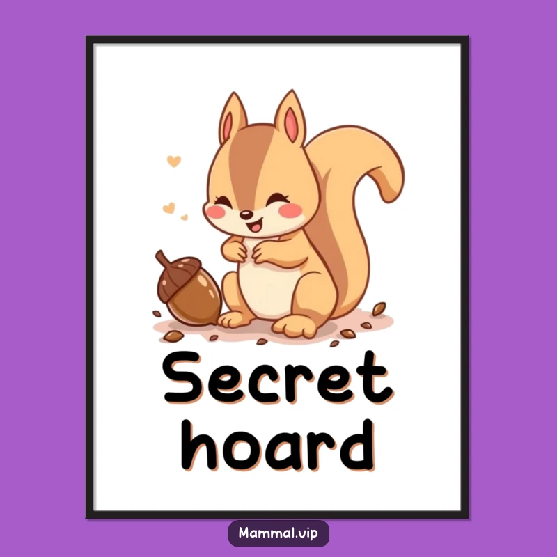 Funny Squirrel Digital Art: Busy Acorn Scene for Instant Woodland Charm