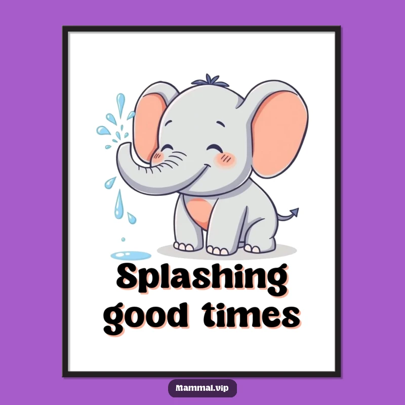 Funny Elephant Digital Art: Grinning Water Sprayer for Instant Playful Decor