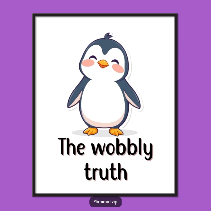 Funny Wobbly Penguin Digital Art - Hilarious Animal Decor & Gift