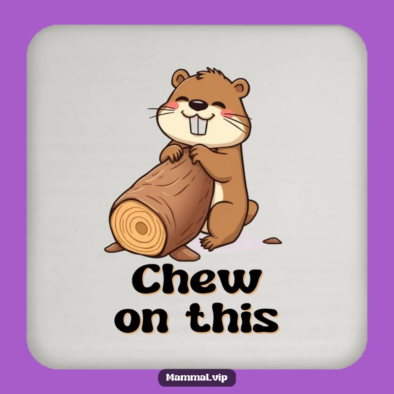 Funny Beaver Drink Coaster: Protect Surfaces with Hilarious Cartoon Charm
