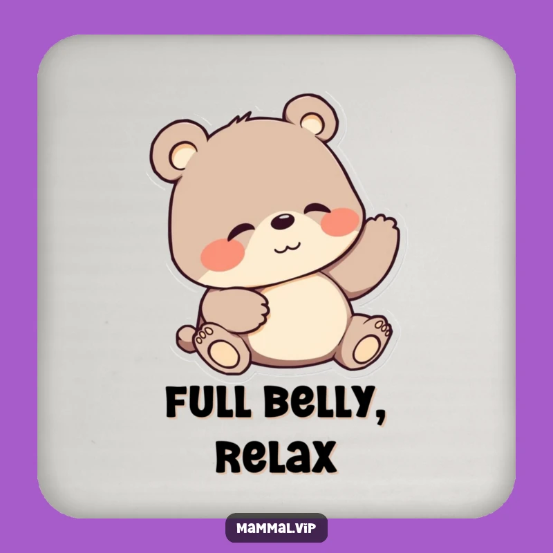 Funny Bear Coaster: Cartoon Character Belly Scratch Drink Mat for Fun