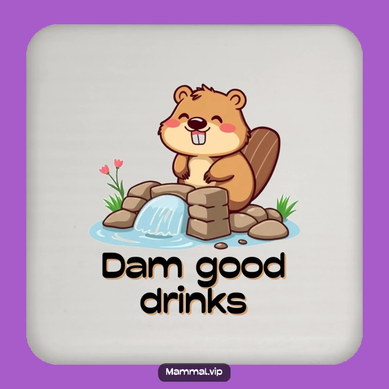 Funny Beaver Dam Builder Coasters - Protect Surfaces with Humor!