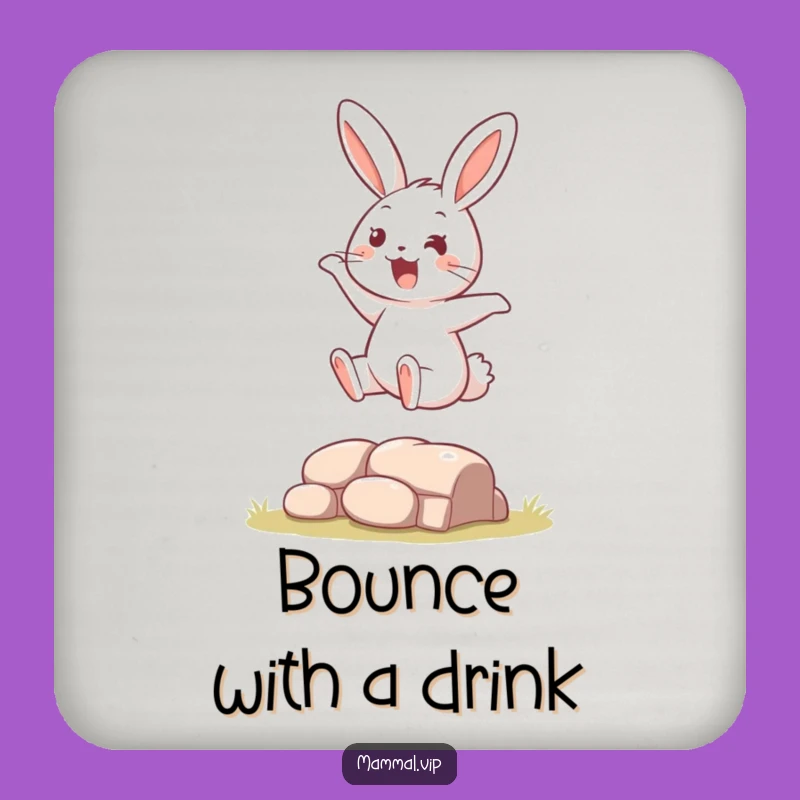 Funny Bouncing Rabbit Drink Coaster: Small & Hilarious Gift for Party Hosts