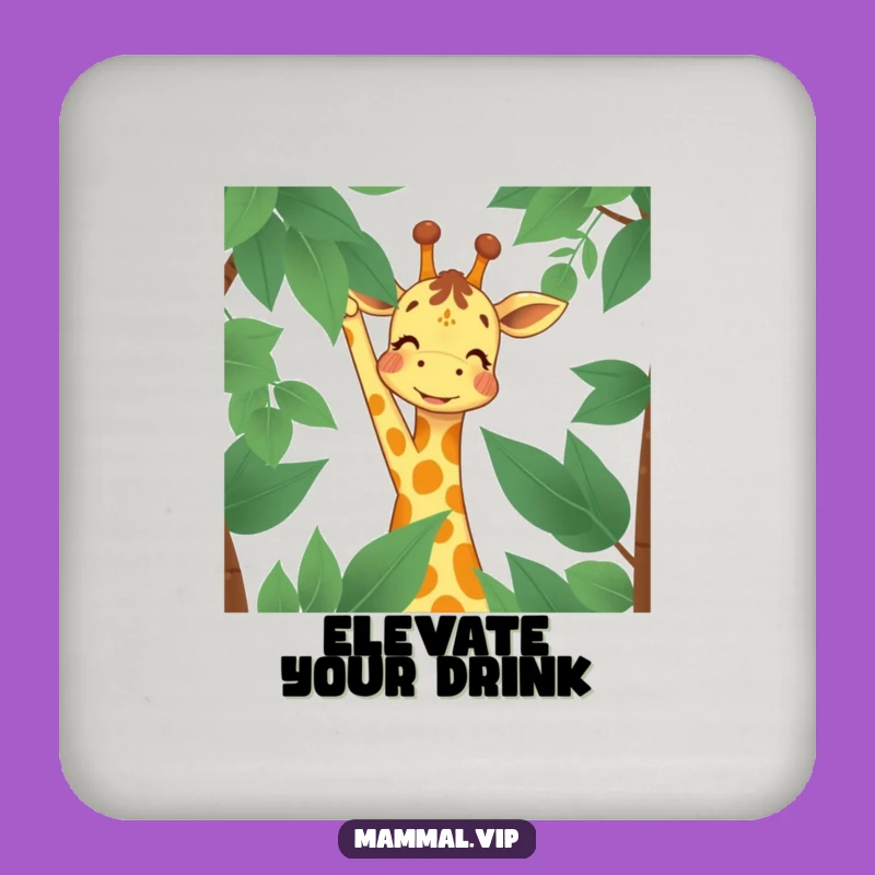 Funny Giraffe Coaster: Joyful Reach Character for an Ambitious, Protected Surface