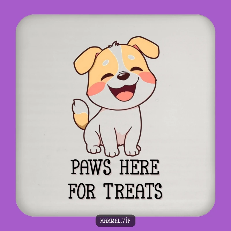Funny Joyful Dog Drink Coaster - Playful Barking Table Protector