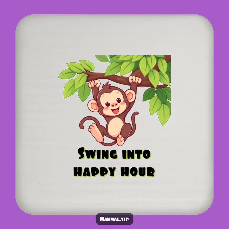 Funny Monkey Swing Drink Coaster: Protect Surfaces with Playfulness!